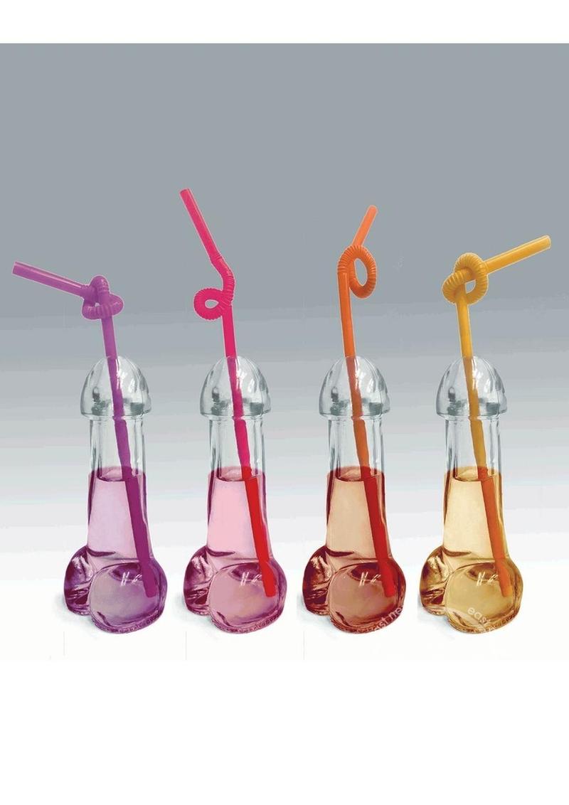 Glitterati Penis Drinking Glass 6oz (4 Pack)