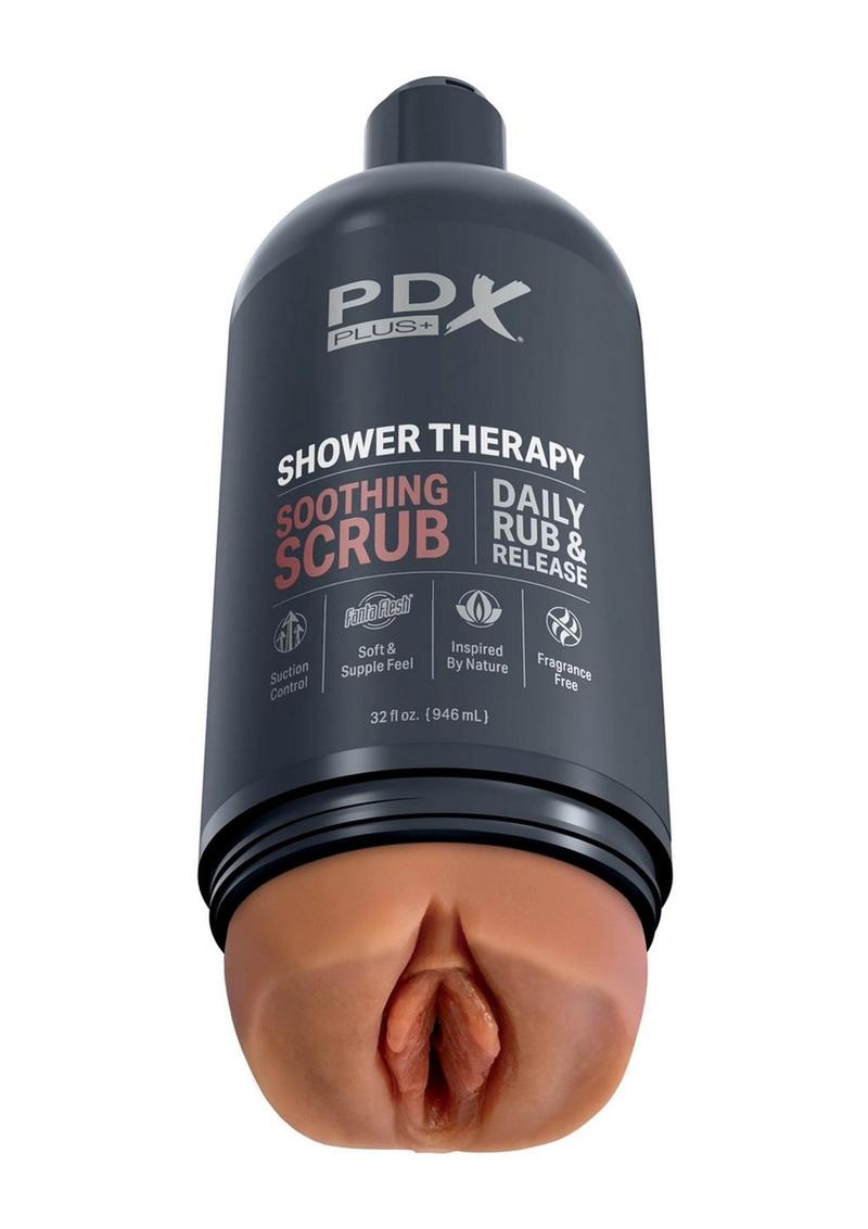 PDX Shower Therapy Soothing Scrub Stroker in Light