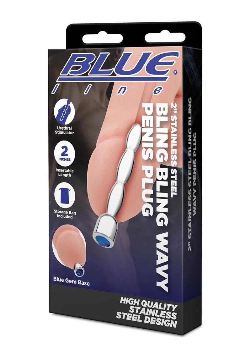 Blue Line Bling Wavy Penis Plug