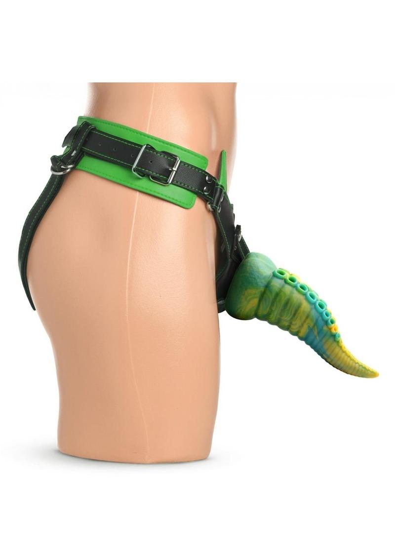 Creature Cock Horny Play Strap-On Harness - Green/Black