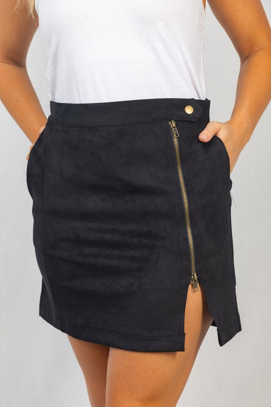 Zipper Mini Skirt