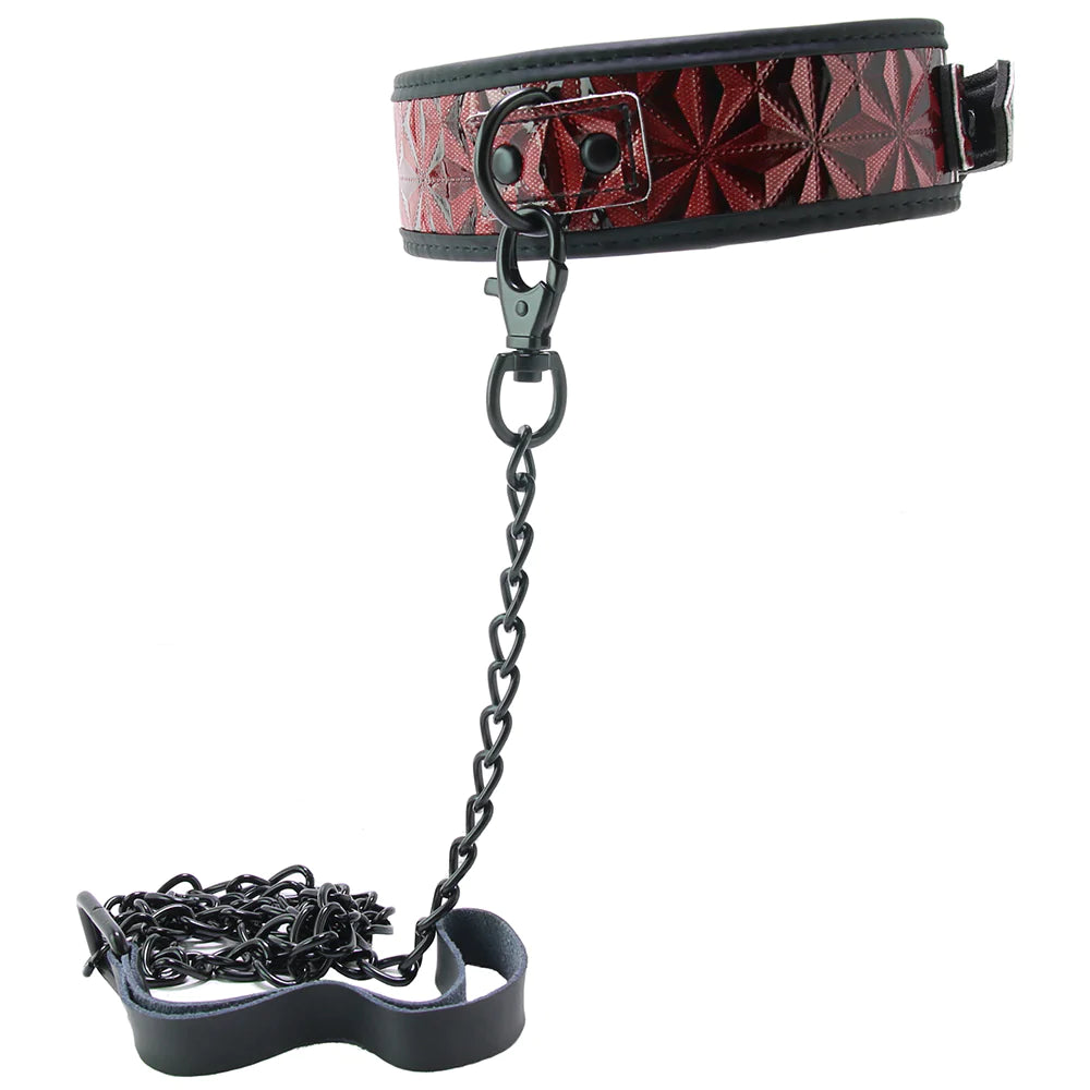 Ouch! Luxury Burgundy Collar & Leash