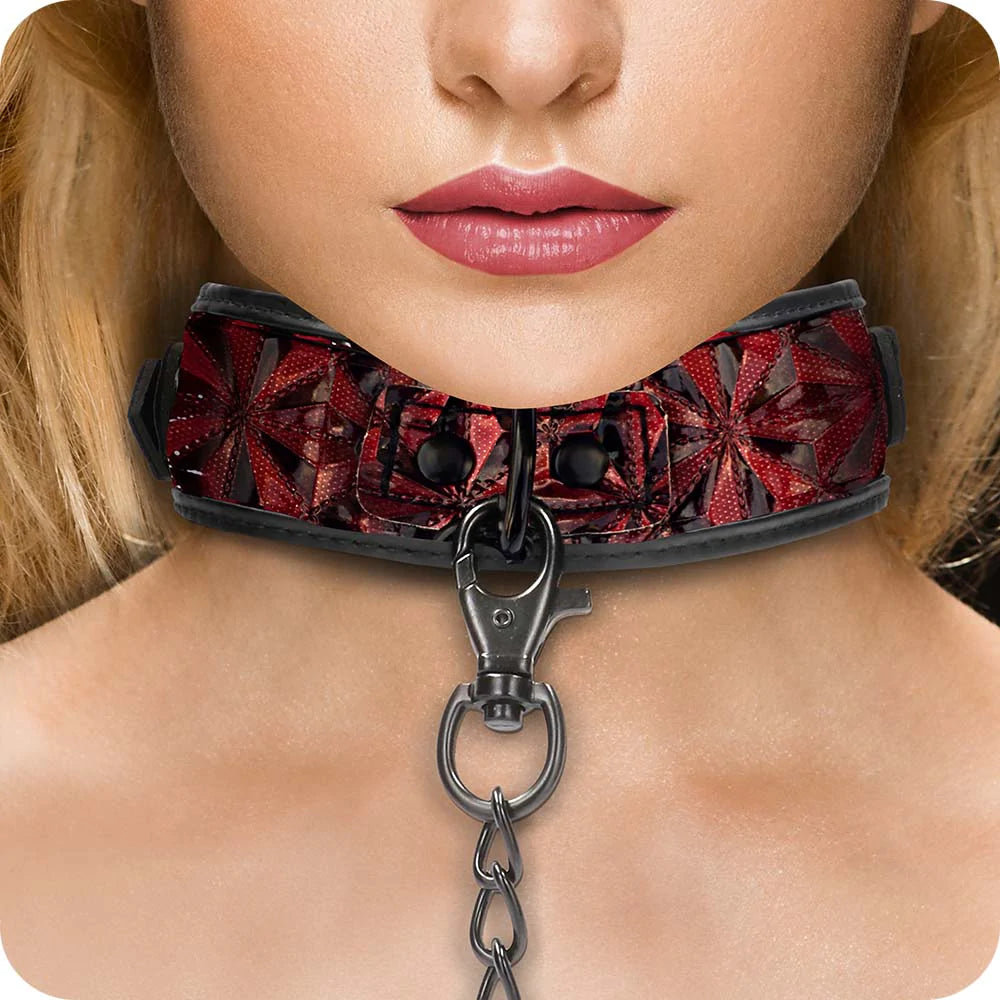Ouch! Luxury Burgundy Collar & Leash