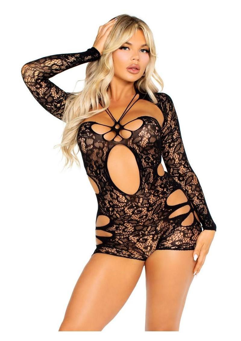 LA Lace Romper w/ Attached Shrug