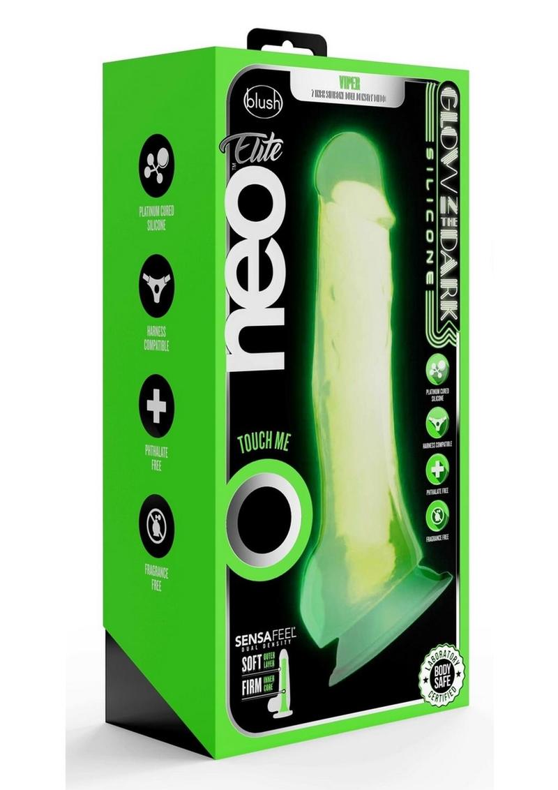 Neo Elite Glow in the Dark Dildo with Balls