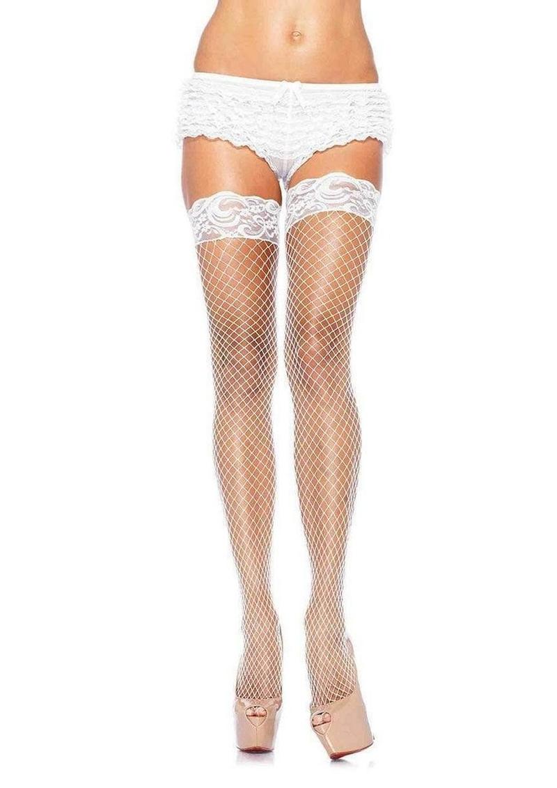 LA Industrial Fishnet Lace Top Thigh High