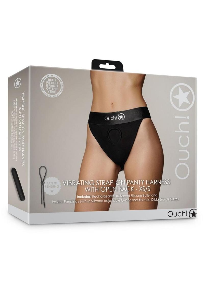 Ouch! Vibrating Strap-On Harness with Open Back