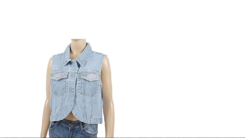 Jean Rhinestone Vest