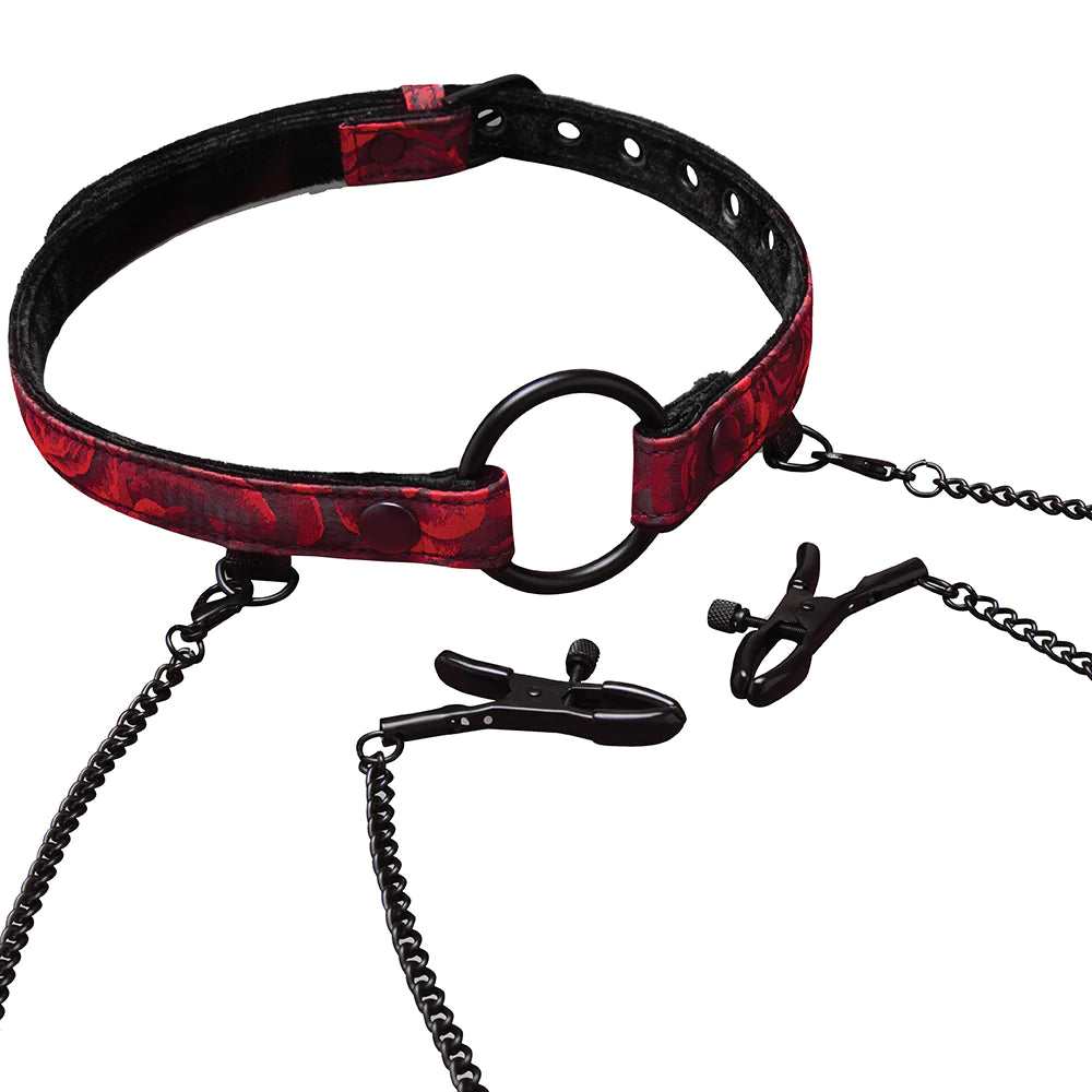 Rosegasm Ring Gag w/ Clamps