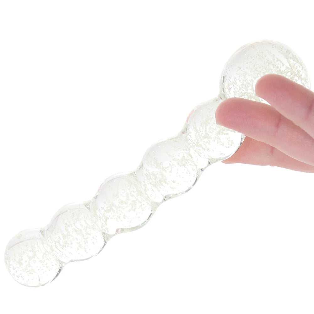 WhipSmart GITD Beaded Glass Dildo