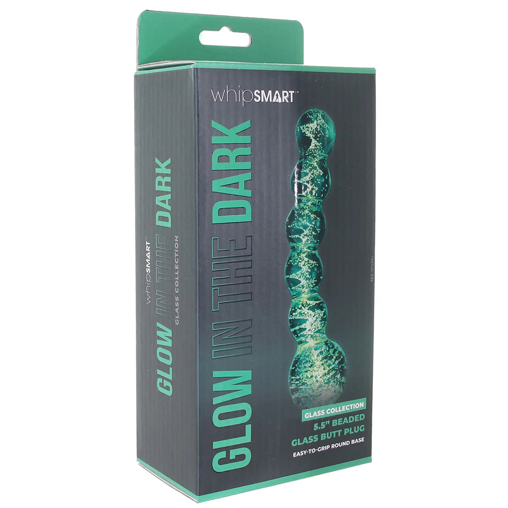 WhipSmart GITD Beaded Glass Dildo