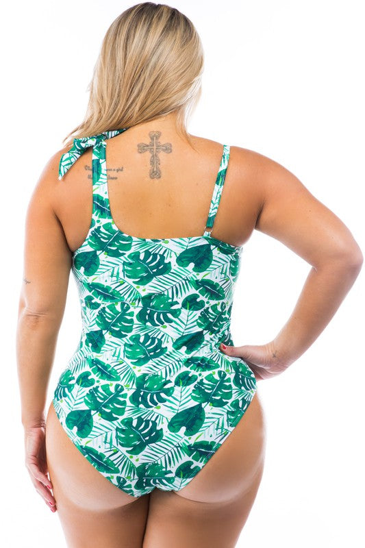 Let's Vaca Palm Tree Green & White