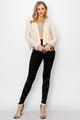 Rhinestone Fringe Hem Suede Jacket