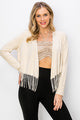 Rhinestone Fringe Hem Suede Jacket