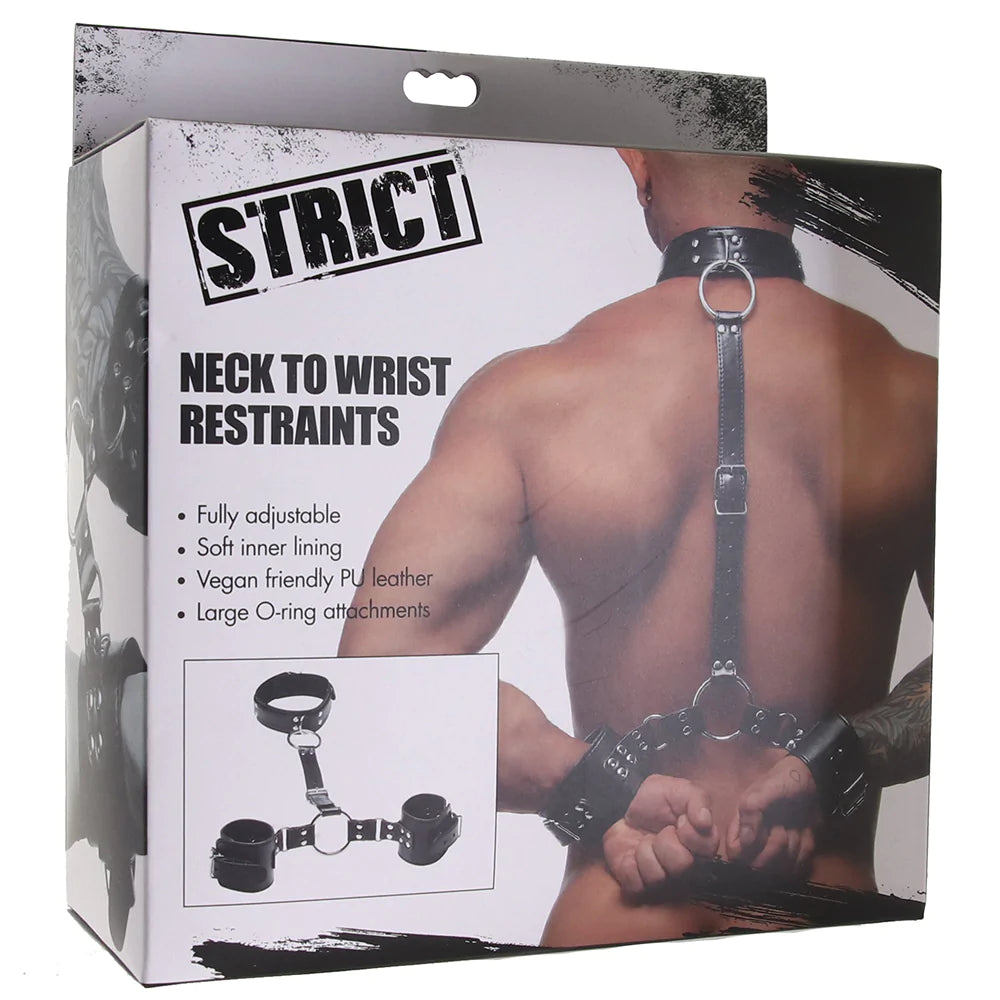 Strict Neck to Wrist Leather Restraints