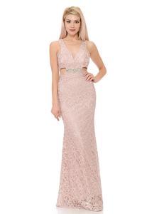 Sequined Lace Long Dress