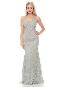 Sequined Lace Long Dress
